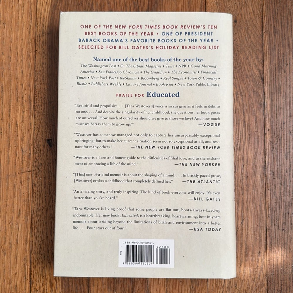 📚Hardcover book: Educated by Tara Westover. - Picture 3 of 3